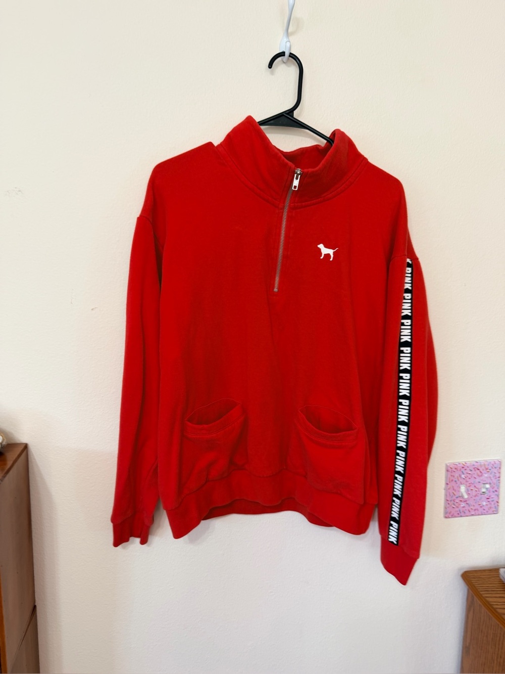 Pink Victoria SecretHalf zip pullover size Large